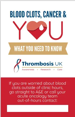 Cancer Associated Thrombosis Clot Card